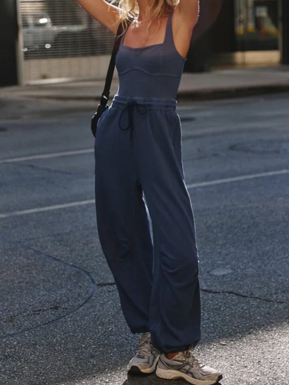 NWOT Free People FP Movement Inbound Onesie Misty Blue Small